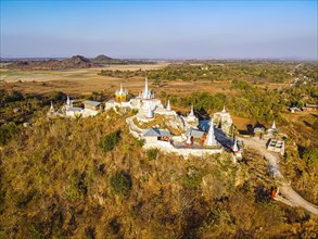 Aerial of a stupa near Panpet