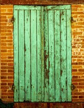 Wooden green shutters