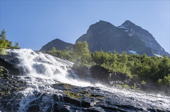 Waterfall on mountain flank