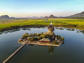 Aerial of the Kyauk Kalap pagoda