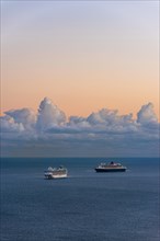 View of Cruise ferry during the sunset