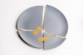 Gray broken plate