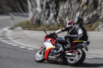 Wiping picture pass motorcyclist