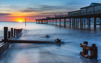 Sunrise in long time exposure of Grand Pier