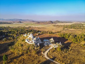 Aerial of a stupa near Panpet