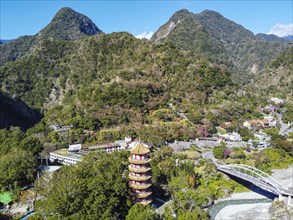Aerial of Tianfeng Pagoda and Tianxiang recreational area