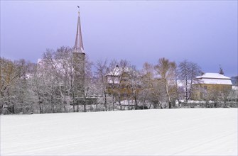 Church ensemble in winter