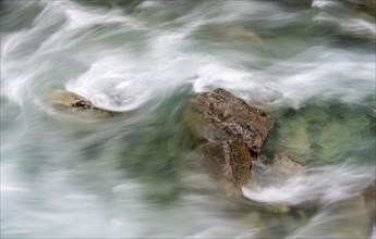 Water flowing over stones