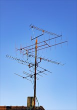 TV antenna on house roof