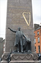 Monument with statue of Charles Stewart Parnell