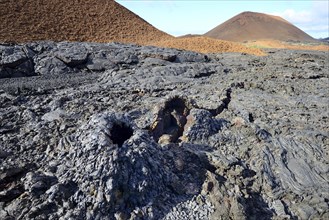Lunar landscape of bare lava fields