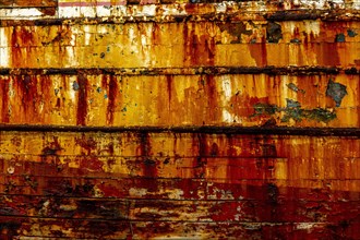 Rotten planks of an old boat