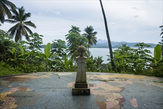 Monument for the center of the earth where the zero meridian and the equator meet