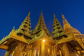 Shwedagon pagoda after sunset
