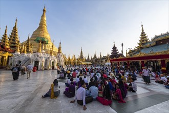 Pilgrims in the Shwedagon pagoda
