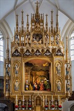 High altar with altar crib inside the town parish church