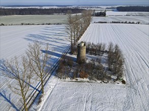 Drone image of the Bismarck Tower on the Lahberg
