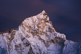 View from Kala Patthar in the evening light on Nuptse west flank