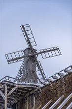 Wooden windmill on the graduation house in the Schoenebeck-Salzelmen spa park