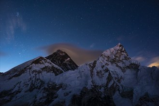 View at night from Kala Patthar to Mount Everest