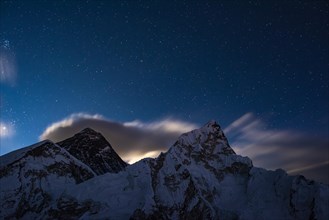 View at night from Kala Patthar to Mount Everest