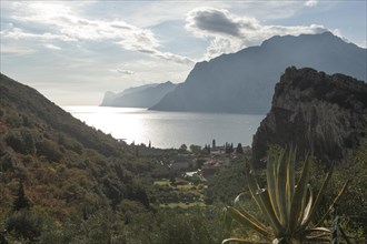 View of Torbole through the valley Valle di Santa Lucia