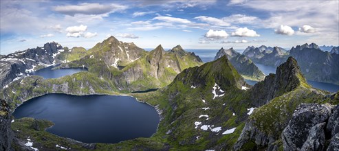 Mountain landscape with lake Tennesvatnet and Krokvatnet