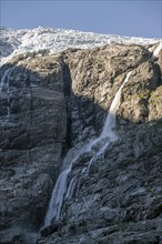 Waterfalls on steep cliff