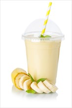 Banana Smoothie Fruit Juice Drink Juice Milkshake Milk Shake in plastic cup