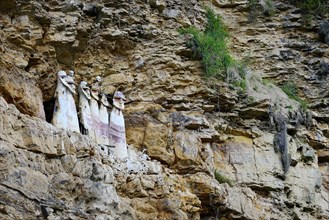 Sarcophagi in the rock face