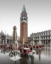 Flood with Campanile on the Piazzetta of St. Mark's Square