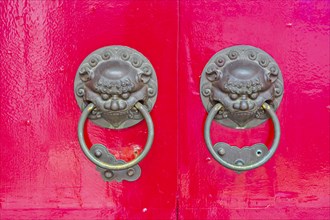 Door handles in the Buddha Tooth Relic Temple and Museum