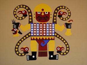 New mural painting in the style of the Moche culture