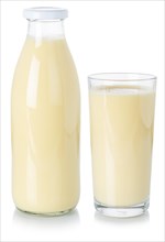 Milkshake milk shake milk drink glass bottle glass exempted clipping isolated against a white background
