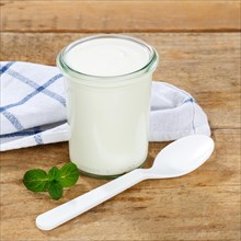 Yogurt natural yogurt breakfast healthy nutrition healthy bio food wooden board square