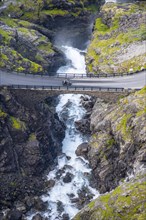 Bridge over Stigfossen waterfall