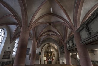 Chancel and vault of the late Gothic hall church from 1488