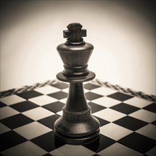 King chess piece on chessboard