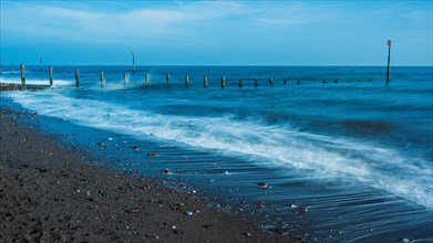 Long time exposure of Teignmouth Beach in Devon in England