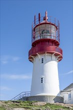 Red-white Lindesnes lighthouse