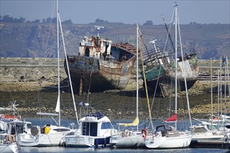 Port of Camaret-sur-Mer with ship cemetery on the Crozon peninsula