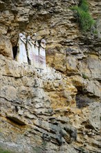 Sarcophagi in the rock face