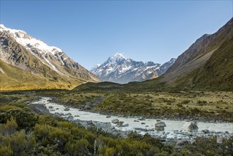 Hooker Valley with view of snow-capped Mount Cook
