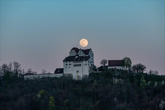 Wildegg Castle with moonrise