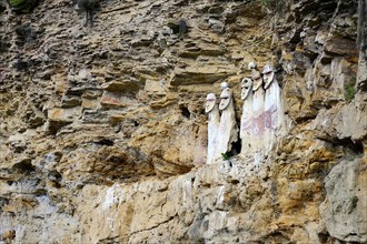 Sarcophagi in the rock face