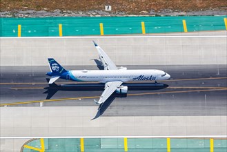 An Airbus A321neo aircraft of Alaska Airlines with registration number N924VA at Los Angeles Airport