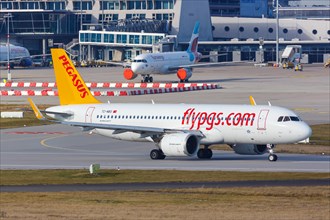 A Pegasus Airbus A320neo with registration TC-NBO at Stuttgart Airport