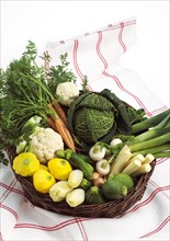 Basket with dwarf vegetables