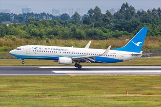 A Boeing 737-800 aircraft of Xiamenair with registration number B-7559 at Chengdu Airport