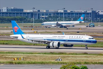 An Airbus A321neo aircraft of China Southern Airlines with registration number B-303W at Guangzhou airport
